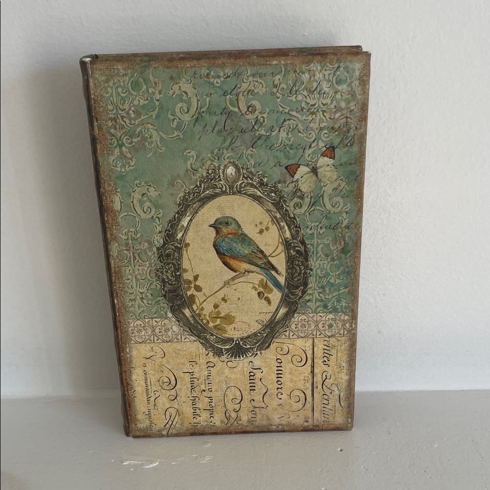 Vintage Style Bird Print Decorative Book Box